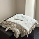 Yeknu  spring and summer new knitted cotton French small floral printing lace summer quilt summer cool quilt air conditioner quilt