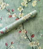 Yeknu  10M Vintage Floral Green Peel And Stick Retro European Style Self-adhesive Waterproof Wallpapers Living Room Bedroom Renovation