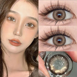 Yeknu  2PCS Color Contact Lenses with Myopia diopter Beauty Soft Lens Green Pupil for Natural Effect Eye Brown Free Shipping