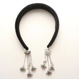 Hair Accessories Alloy Bell Tassel Hairband Luxury Shiny Vintage Hair Hoop Flocking Fake Earrings Ethnic Style Headband Party