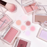 Yeknu  Peach Powder monochrome blush long-term durability Peach orange soft mist matte natural blush six colors available