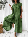 Yeknu  Summer Sleeveless Jumpsuit Women Wide Leg Loose Pleated Fashion Ladies Jumpsuits Casual Woman Long Jumpsuit