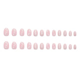 Yeknu  24pcs Water Wave Cat's Eye Press on Nail French Small Flower Artificial Fake Nails Seamless Removable False Nail