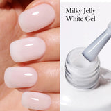 Yeknu  10ml Jelly Nude Gel Nail Polish Crystal Translucent Coffee Soak Off Semi-Permanent Varnish Base Top Coat Manicure
