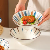 Yeknu  Nordic Ceramic Fruit Salad Dinner Plate, Dessert Soup Noodle Rice Bowl, Creative Home Restaurant Kitchen Supplies Tableware, 1Pc