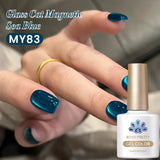 Yeknu  10ml Black Glass Cat Magnetic Gel Nail Polish Ultra Shine Gold Silver Glitter Soak Off UV LED Gel Nail Art Varnish