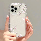 Yeknu  Flower Phone Case For iPhone 17 16 Pro Case iPhone 13 15 14 11 12 Pro Max 16E Air 8 7 Plus XR SE Transparent Shockproof Cover