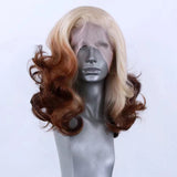 Yeknu   Blonde Roots Ombre Brown Lace Wig 613 Colored Lace Front Wigs for Black Women Natural Synthetic Hair Wigs Daily Use