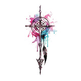 Yeknu  Long-lasting waterproof temporary tattoo stickers simulated non-reflective color ink pendulum clock pattern arm fake tattoo