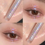 Yeknu  1pc Liquid Eyeshadow Super Shine Pink Pearlescent Glitter Eyeliner Long Lasting Waterproof Eye Shadow Glitter Party Eye Makeup