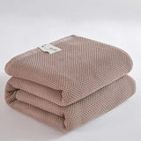 Yeknu  Cotton Honeycomb Towel Blanket 100 Cotton Lightweight Multi Purpose Single Double Bed Summer Comforter Nap Gift Use