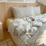 Yeknu  Single Double Exquisite Stripe 1Duvet cover+2Pillowcases 100%Cotton Experience Hotel-Like Comfort with Unparalleled Softness