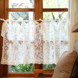 Yeknu  Retro Embroidered Lace Curtain Tie Pole Curtain Coffee Filter Light Semi-Shade Princesse Half Curtain for Bedroom And Living ...