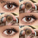 Yeknu  Color Contact Lenses Lenses Brown Pupils Color Contact Lenses for Eyes Green Lens 1 Pair/2pcs Pupils Cosmetic Lens