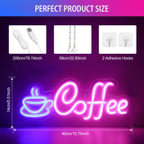 Yeknu  Coffee Neon Sign Light USB/Battery Led Neon Lamps for Bar Cafe Restaurant Party Art Wall Decor Window Hanging Night Lights