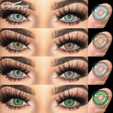 Yeknu  2pcs Colored Contacts Lenses for Eyes Fashion Blue Contact Lens Brown Lenses Gray Pupils Yearly Cosmetic Green Contacts