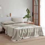 Yeknu  100% French Washed Pure Linen Sheets, Breathable and Durable Line King Size Sheets, Anti-Tear Line Bed Sheets, Machine Washable