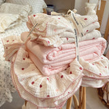 Yeknu  Pure Cotton Printed Double-Layer Yarn Quilt Cover Luxury Nude Sleeping Duvet Cover for Kids Adults Single Double Size Bedding