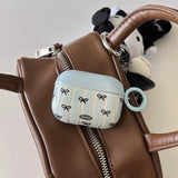 Yeknu  Korean Ins Striped Bow Suitable For Apple AirPods Pro 1, 2, 3 Headphone Case Protective Case