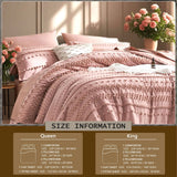 Yeknu  7-piece tufted design comforter set, soft and comfortable, bedding set, room decoration, suitable for all seasons, ideal gift, q