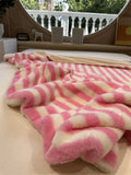 Yeknu Modern Simple Striped Rabbit Velvet Blanket Autumn and Winter Thickened Lunch Break Blanket Bedroom Sofa Shawl Blanket