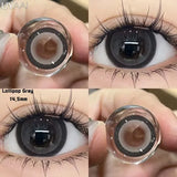 Yeknu  2PCS Color Contact Lenses (Pearl Series) Brown Natural Lenses Gray High Quality Eye Contacts 14.5mm Big Pupil Beauty Lense