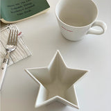 Yeknu Creative Solid Color Star Ceramic Bowl Cute Children's Tableware Salad Fruit Plate Restaurant Cooking Dishes Kitchen Utensils