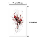 Yeknu  Red Flower Waterproof Temporary Tattoo for Waist and Arm, Long-Lasting, Realistic Fake Tattoo for Men and Women