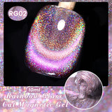 Yeknu  10ml Super Shining Reflective Cat Magnetic Gel Ultra Shine Glitter Red Silver Soak Off UV LED Gel Nail Art Varnish