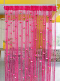 Yeknu  Thiened No-Drill Rose Line Curtain Modern mat Living Room Partition Baund Decorative Hanging Door Curtain