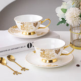 Yeknu  European Style Retro Ceramic Bone Porcelain Coffee Cup Plate Creative Mark Water Cup Home Restaurant Decor English Afternoon Tea