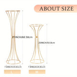 Yeknu  2 high gold vases, artificial flower racks for wedding parties, birthday events, family receptions, Christmas  Halloween decor