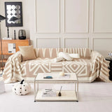 Yeknu  Boho Sofa Covers, Chenille Couch Cover for Dogs Geometric Jacquard Sofa Slipcover Living Room Pet Furniture Protector Washable