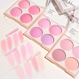 Yeknu  Smart color four-color blush, natural easy to smudge, matte coloring, nude makeup, natural brightening and repairing blush