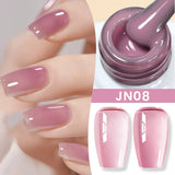 Yeknu  10ml Jelly Nude Gel Nail Polish Crystal Translucent Coffee Soak Off Semi-Permanent Varnish Base Top Coat Manicure