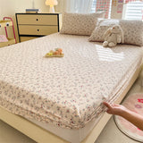 Yeknu Elastic Fitted Sheet Floral Style Bedsheet Soft Bed Cover Home Bed Linen Sheets drap de lit (Pillowcase Need Order)