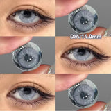Yeknu  2PCS New Gray Prescription Contact Lenses Fashion Pupils Cosmetics Eye Color Lenses Myopia Colored Contact Lenses Brown