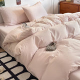 Yeknu  New Duvet Cover Super Soft Pure Color Wash Quilt Cover 4-piece Bedding Set 3-piece Dormitory 180x220 200x230 Skin-friendly