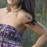 Yeknu  Long-lasting waterproof temporary tattoo stickers simulated non-reflective butterfly sword pattern fake tattoo on women's arm