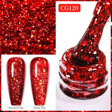 Yeknu  10ml Gold Glitter Gel Nail Polish Crystal Semi Permanent Soak Off UV Gel Varnish Nail Art Manicure Base Top Coat