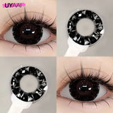 Yeknu  1 Pair Myopia Eye Color Lens with Diopters Black Lenses Natural Gray Color Contact Lenses Big Eye Fashion Eye Lenses