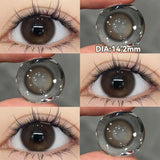 Yeknu  1Pair New Brown Contact Lenses Beauty Fashion Pupils Eye Color Lenses for Myopia Prescription Colored Contact Lenses 2pc
