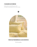 Yeknu Korean Princess Style Bedding Sets Ins Lace Bowknot Duvet Cover Fitted Sheet For Girl Woman Home Bedroom Kawaii Bed Linens