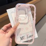 Yeknu  Love Heart Phone Case For iPhone 17 Case iPhone 13 16 15 11 12 14 Pro Max 17 Air Silicone 2 IN 1 Shockproof Soft Clear Cover