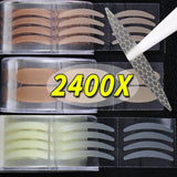 Yeknu Invisible Double Eyelid Sticker 2400PCS Lace Eye Lift Strips Self-adhesive Double Eyelid Tapes Clear Beige Eye Tapes Makeup Tool