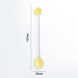 Yeknu  Japanese Style Creative Milk Dessert Star Spoon Colorful Transparent Glass Spoon Cute Long Handled Coffee Stirring Spoon