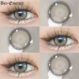 Yeknu  1 Pair Korean Lenses Colored Contact Lenses with Prescription Myopia Lenses with Degree Big Eye Lenses Gray Lenses