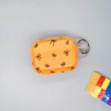 Yeknu  Cute bow printed transparent neon headphone case, colorful transparent shockproof headphone case, with keychain