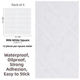 Yeknu  Waterproof Moisture Proof 3D Tile Stickers Self Adhesive Wall Decals for Kitchen Bathroom Oil Resistant Decorative Wall Mural
