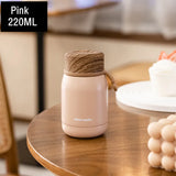 Yeknu  220ml Mini Wood Lid Stainless Steel 304 Thermal Flask Fashion Portable Pocket Coffee Tea Thermal Water Bottle Tumbler